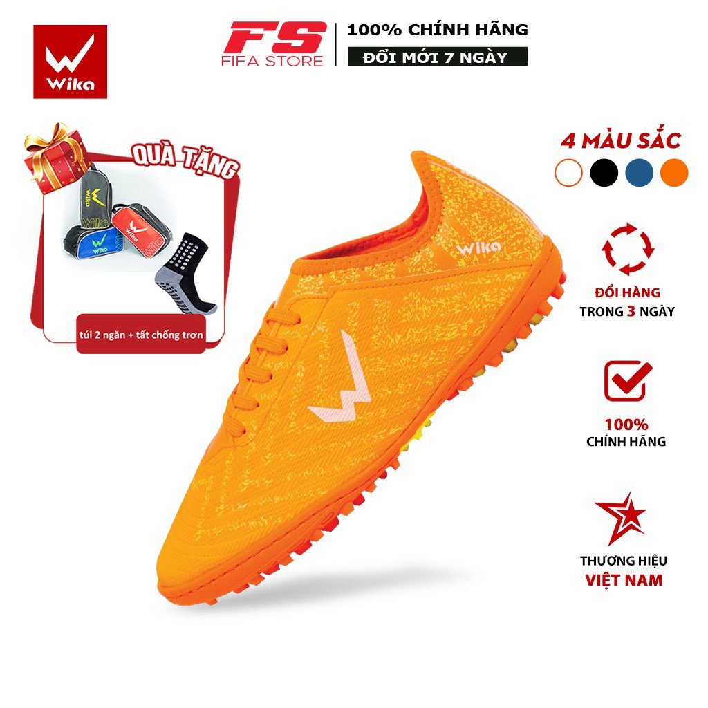 Giày Đá Bóng Wika Hunter Ii Cổ Thun Lưỡi Gà Liền Đế Cao Su Tf Thế Hệ Mới Phù Hợp Đá Banh Sân Cỏ Nhân Tạo