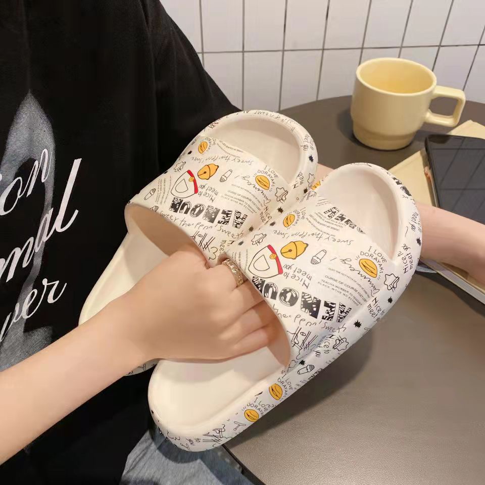 Dép nữ thời trang hoạ tiết chuông gió, dép bánh mì unisex nam nữ thời trang đi biển, đi chơi SP2