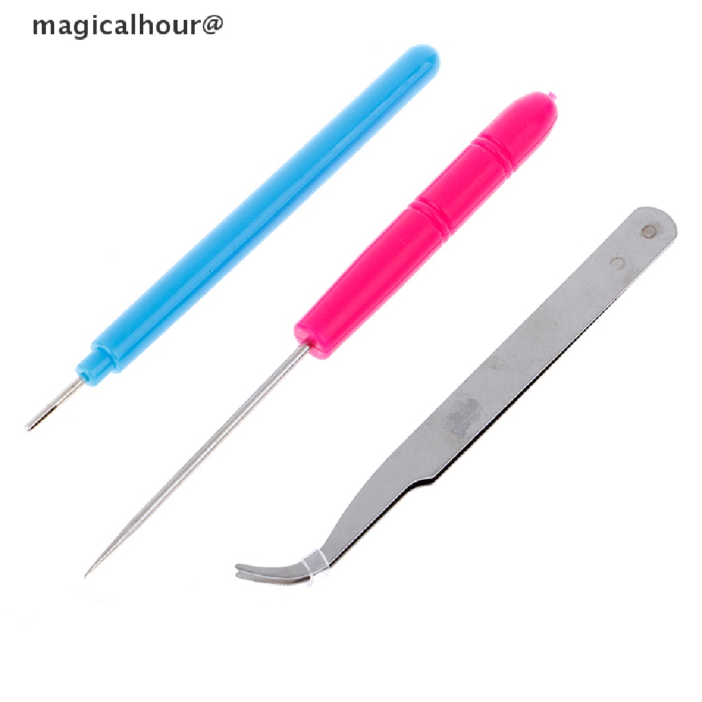 Magicalhour 3xPaper DIY Set Quilling Paper Tools Tweezer Needle Pins Slotted Pen Tool Kit new