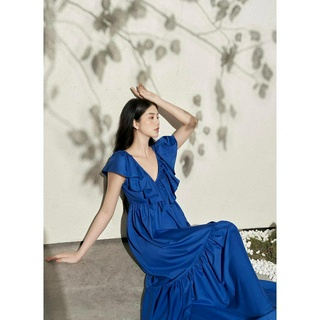 Đầm Maxi bèo cổ tim