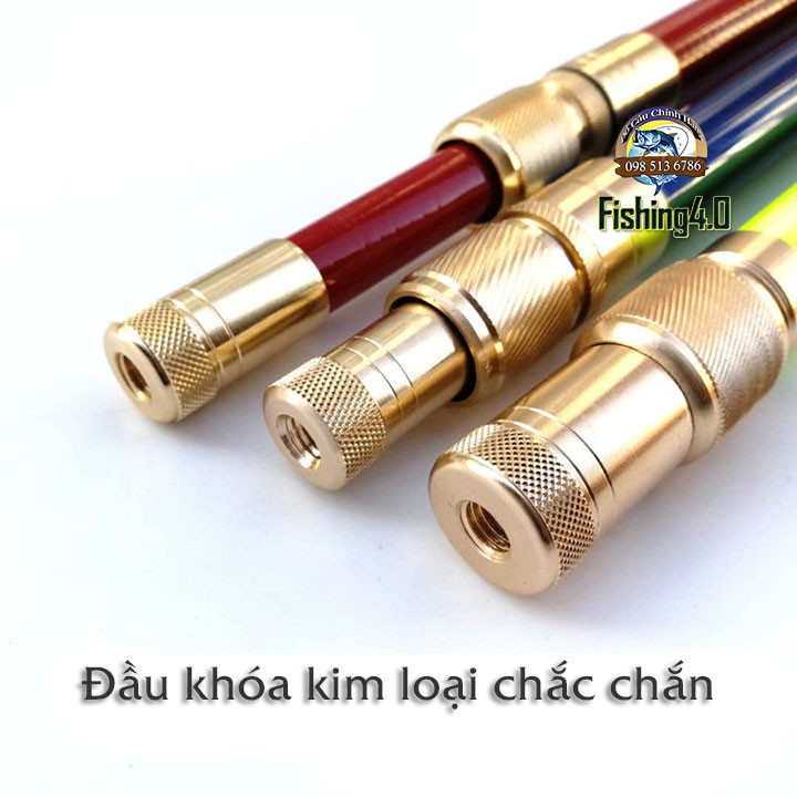 Cán Vợt Carbon - Cán vợt câu đài - Khóa Đồng chắc chắn