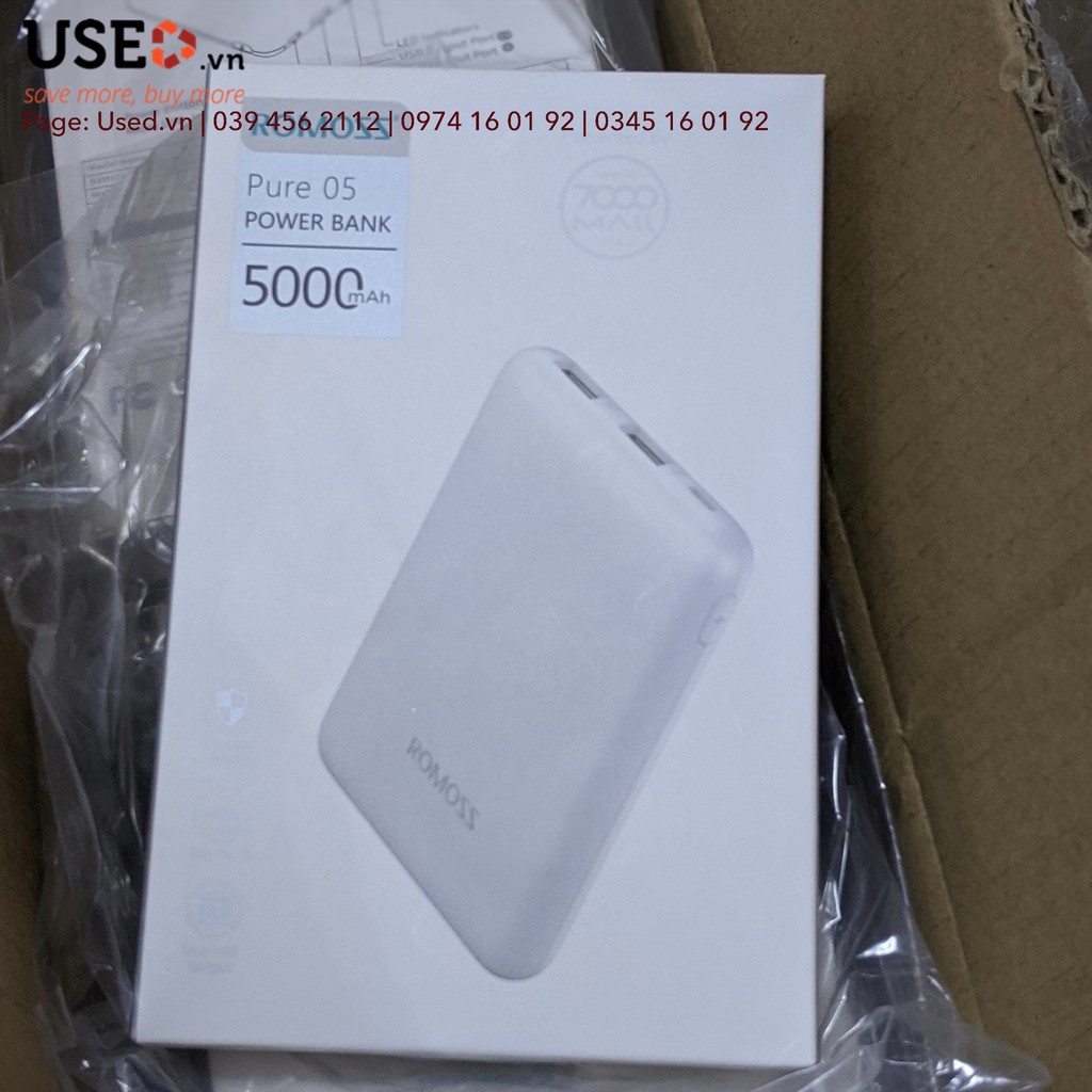 Pin Sạc Dự Phòng ROMOSS Pure 5 Compact 5000mAh Mini  | USEDVN | BigBuy360 - bigbuy360.vn