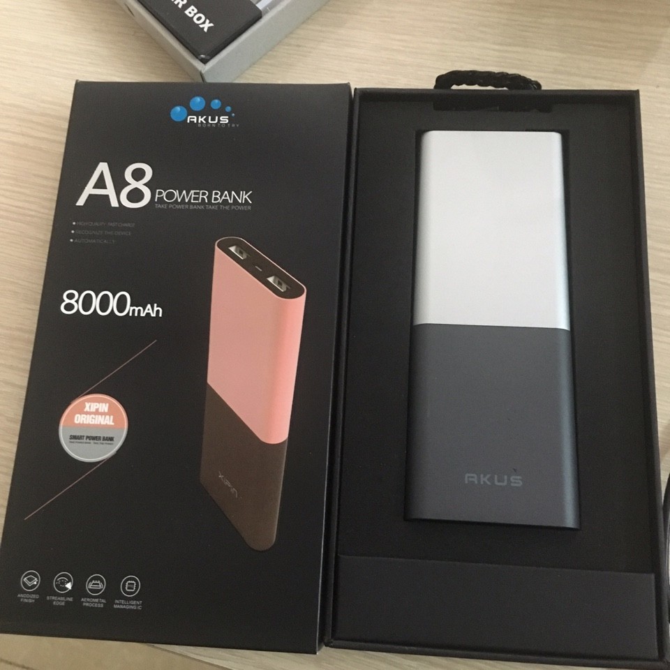 Pin sạc dự phòng chính hãng AKUS 8.000 mAh