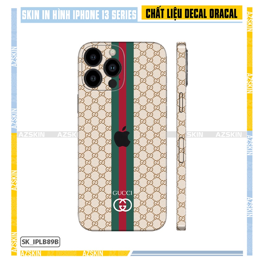 Dán Skin Guccii IPhone 13 Mini/13/13 Pro/13 Pro Max |SK_IPLB89| Chất Liệu Film Orcal Nhập Khẩu Công Nghệ In Sắc Nét