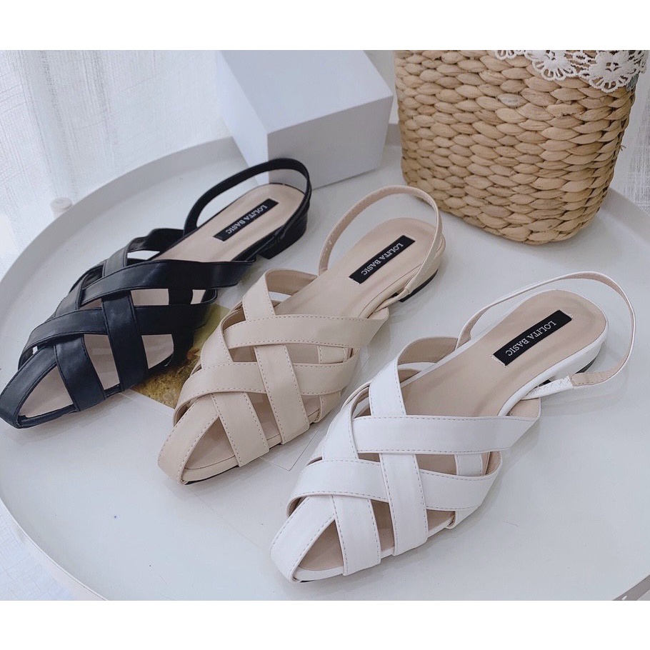 FREESHIP Sandal nữ đế bệt quai đan bít mũi hàng hot 104