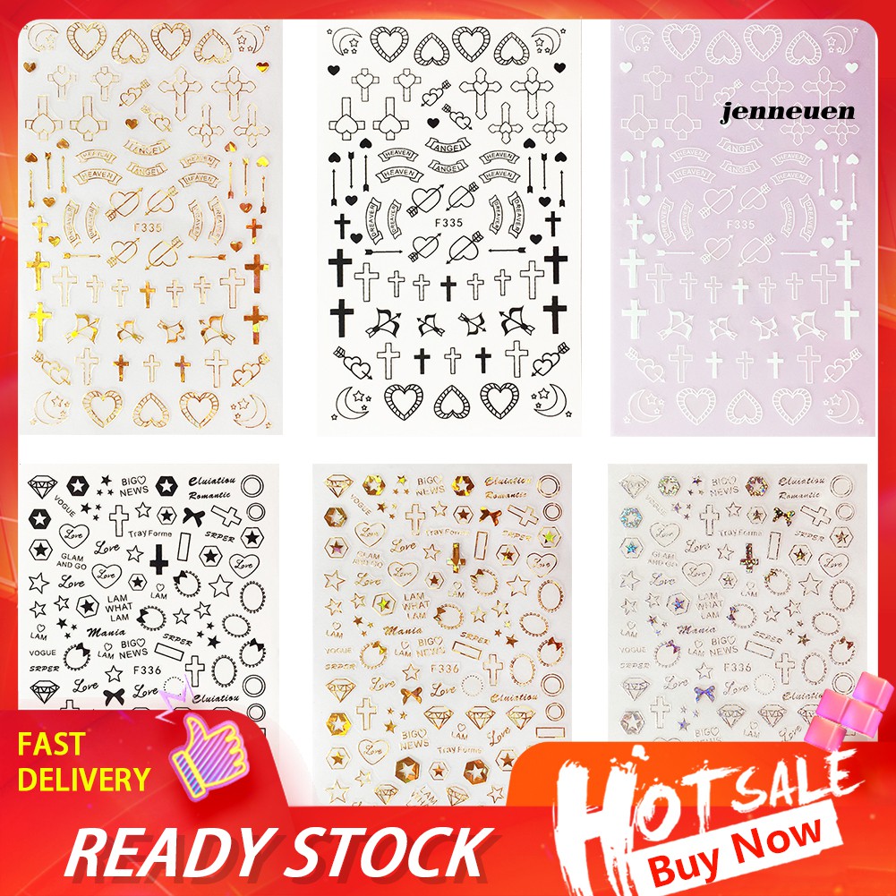 [Hàng mới về] Nhãn dán trang trí móng tay nhiều họa tiết xinh xắn