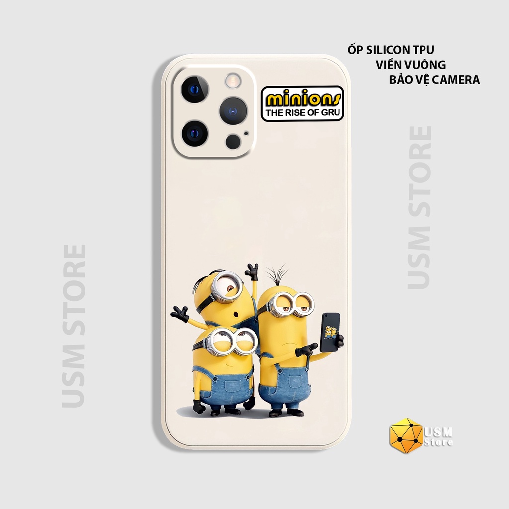 Ốp lưng iphone 11/11 Pro/11 Promax/12/12Mini/12 Pro/12 Promax/13/13 Pro/13 Mini/13 Promax,TPU, bảo vệ camera, Minions