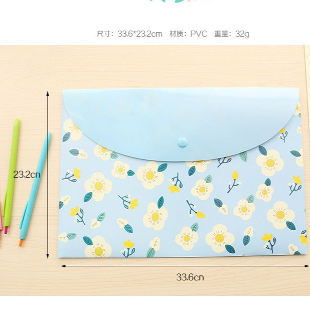 Túi đựng tài liệu A4, túi lưu bài cute ROSE196 (D29)