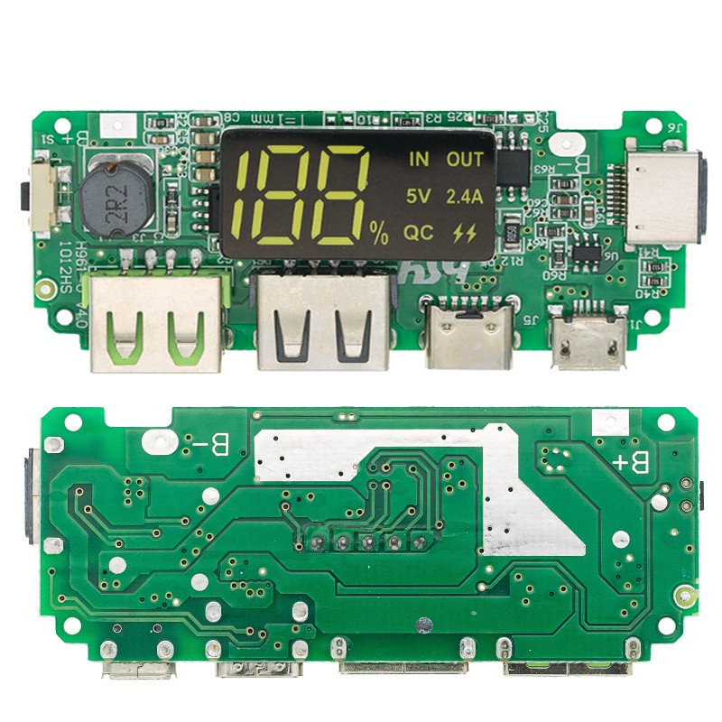 Mô Đun Sạc Pin Lithium 18650 Hai Cổng USB 5V 2.4A Micro/Type-C USB Cho Điện Thoại