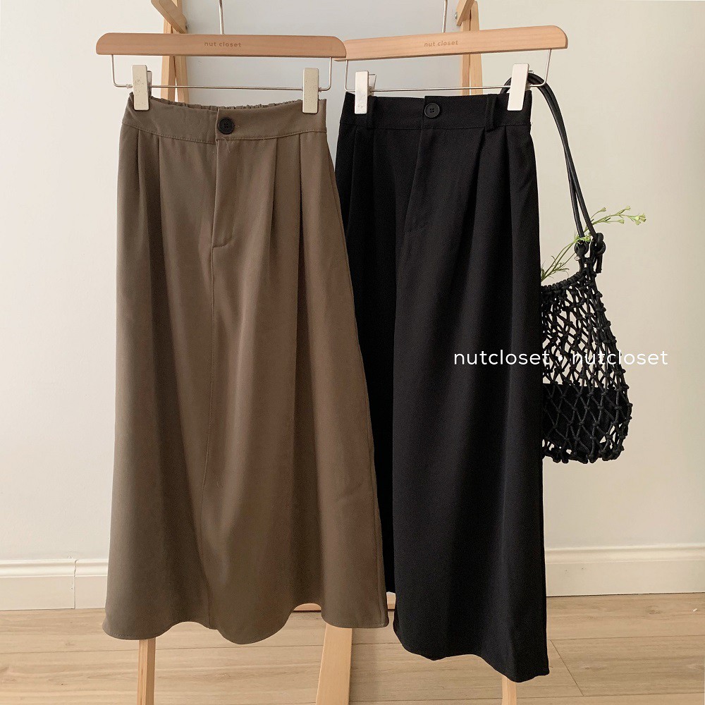 [Mã FADIRECT20 giảm 20K đơn 150K] Chân váy chữ A dài cài cúc_CV0015