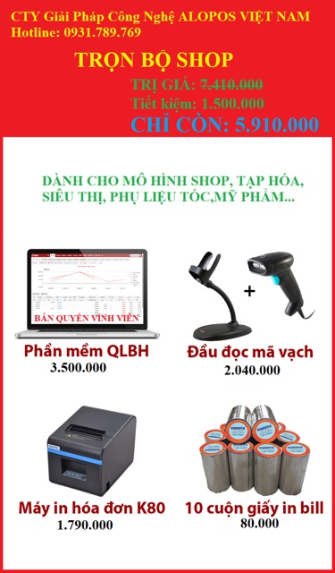 Trọn bộ Máy In Bill Bán Hàng Full cho Shop Tạp Hoá - Nhà Sách -Mỹ Phẩm -Phụ Liệu C | BigBuy360 - bigbuy360.vn