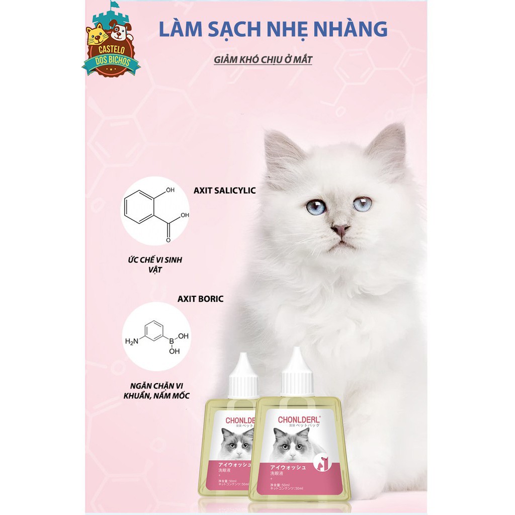 DUNG DỊCH NHỎ VỆ SINH MẮT CHO MÈO CAO CẤP CHÍNH HÃNG