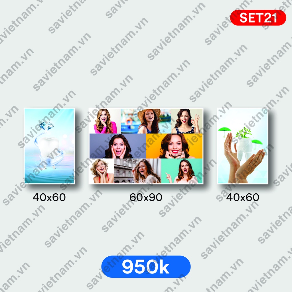SET TRANH TRANG TRÍ PHÒNG KHÁM NHA KHOA --SET 20, 21,22, 31 - chất liệu GỖ TRÁNG GƯƠNG bền đẹp, sang trọng