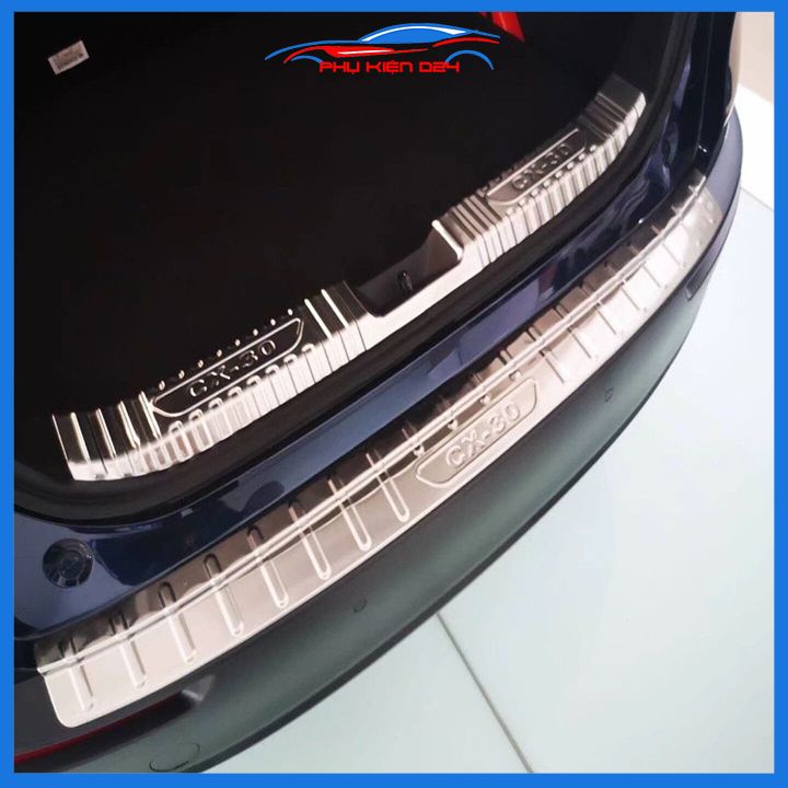 Ốp chống trầy cốp trong ngoài Mazda CX30 2021-2022 Inox mạ crom sáng bóng