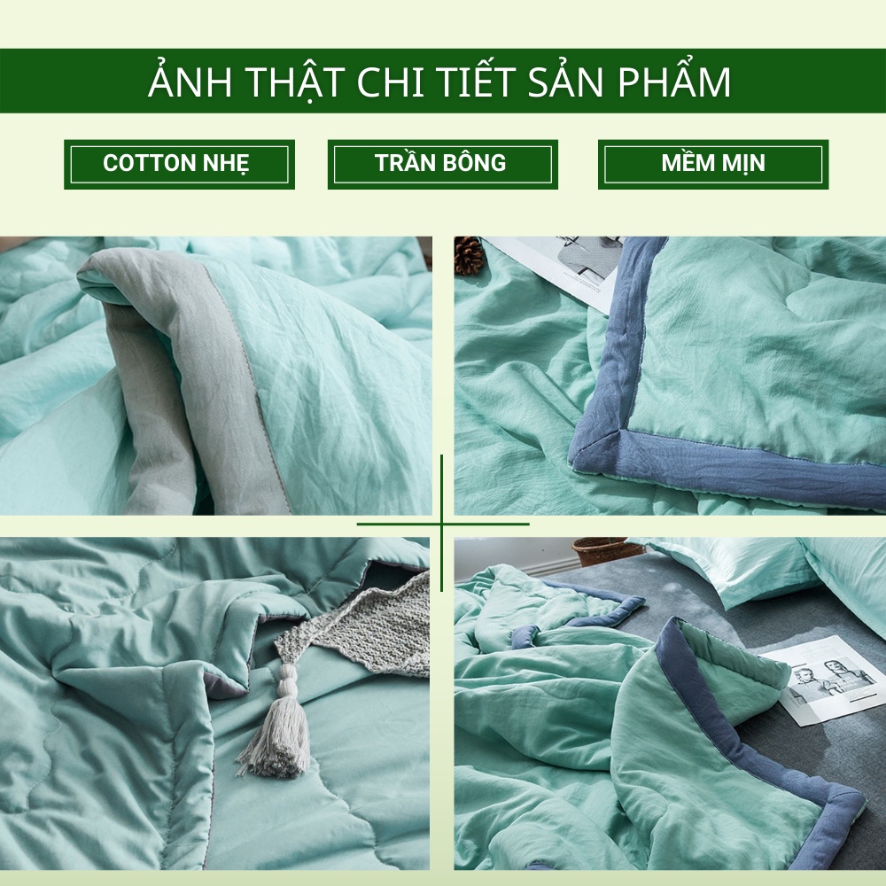 Chăn Đũi Hè Thu HOMIES Bedding &amp; Décor Đơn Sắc Mềm Mát Mùa Hè Kích Thước 2m x 2m3