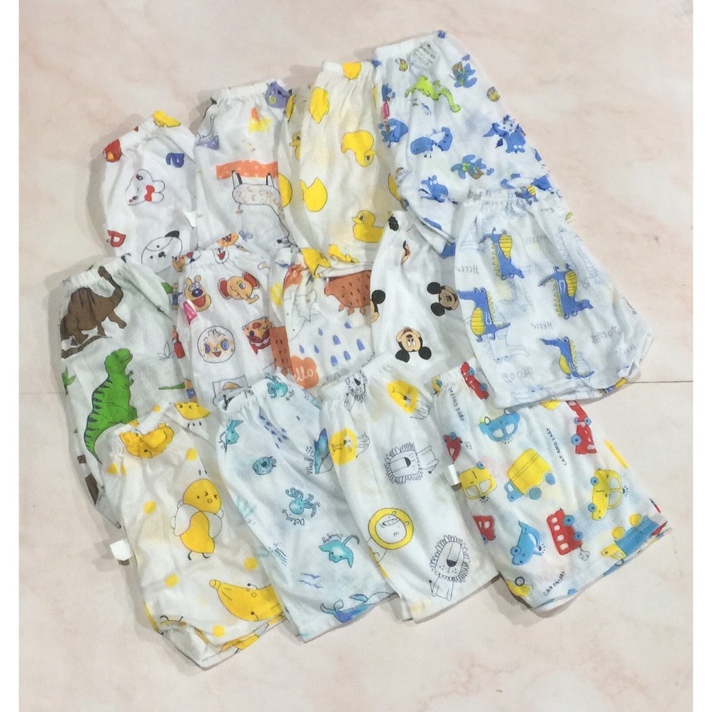 Quần đùi bé trai và quần đùi bé gái cotton giấy AM262 - quần chục cho bé từ sơ sinh đến 16kg