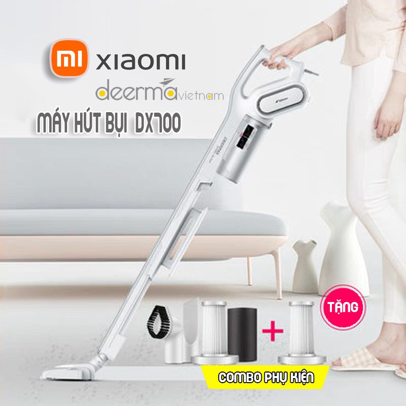 MÁY HÚT BỤI CẦM TAY DEERMA DEM DX700 XIAOMI  CHÍNH HÃNG 2 TRONG 1- MÁY HÚT BỤI CẦM TAY GIA ĐÌNH ĐA NĂNG FULL PHỤ KIỆN