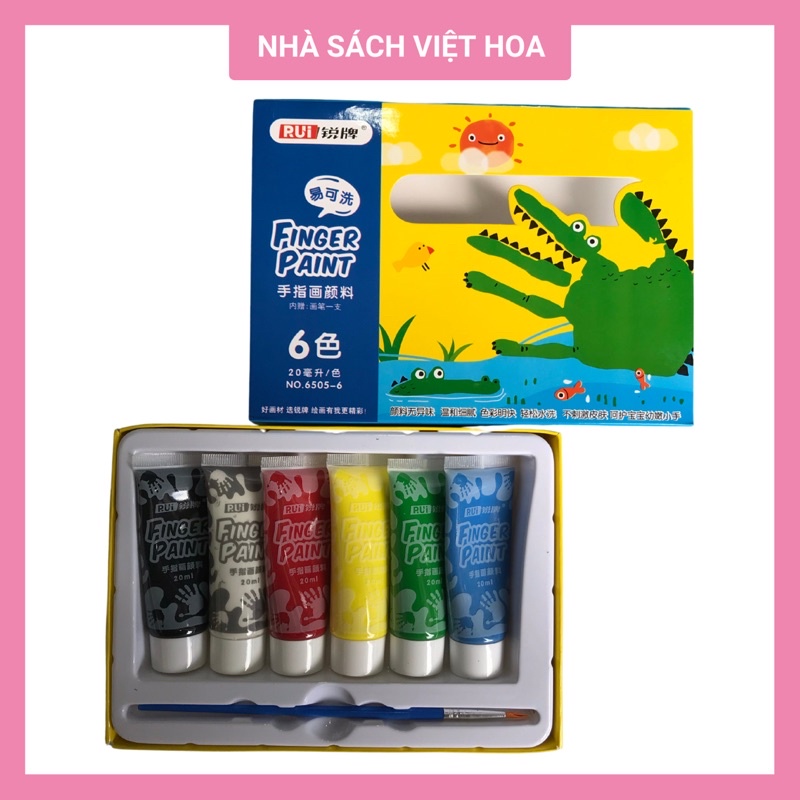 Finger Paint RUI bộ 6/12 màu cơ bản vẽ bằng vân tay cho bé sáng tạo