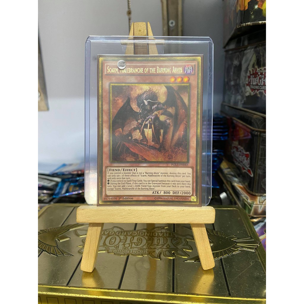 [ Dưa Hấu Yugioh ] Lá bài thẻ bài Scarm Malebranche of the Burning Abyss - Gold Rare - Tặng bọc bài nhựa bảo quản