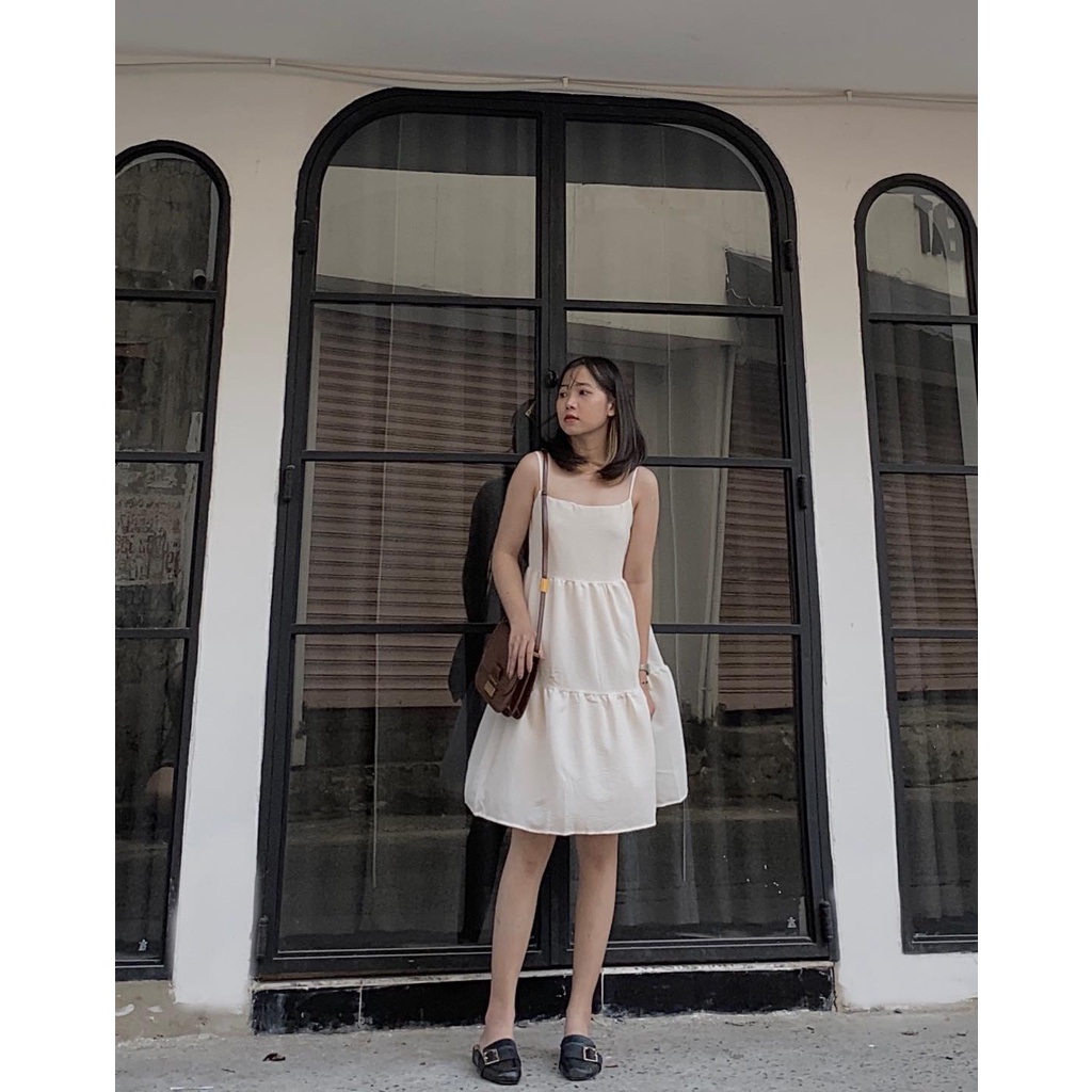 Babydoll beige dress