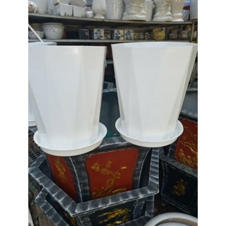 10 chậu nhựa kèm đĩa đường kính 25cm cao 30cm