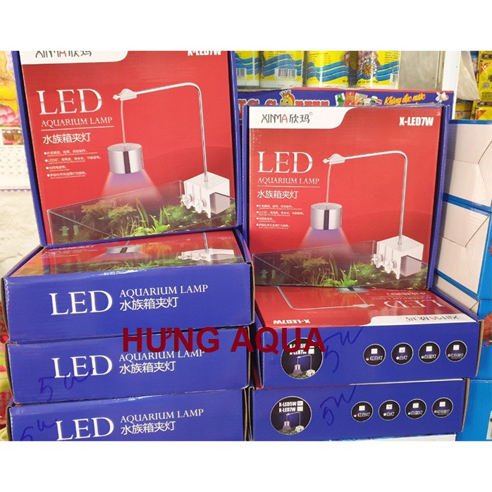 Đèn led XINMA siêu sáng - đèn led thủy sinh - đèn led kẹp 3W, 5W, 7W cho hồ mini và tầm trung led trắng và màu