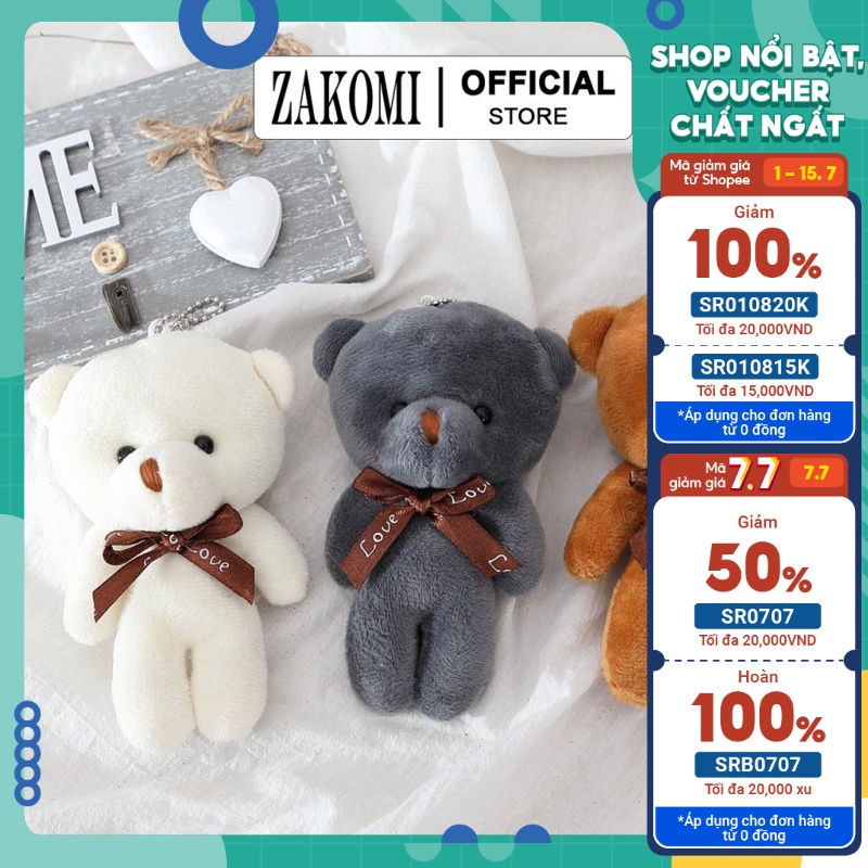 Gấu bông Teddy mini gói kèm sét quà tặng . Màu ngẫu nhiên