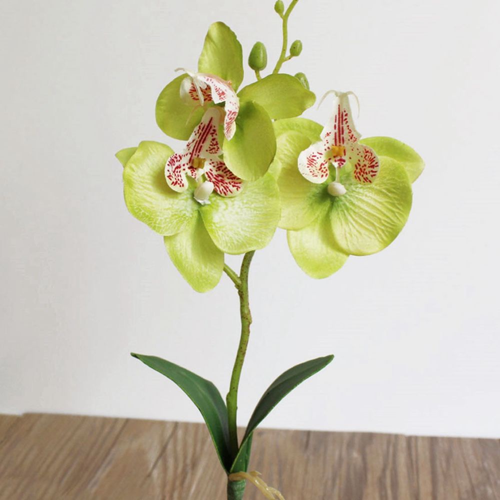 Nhánh hoa lan giả bằng lụa 29cm nhiều màu trang trí tiệc cưới