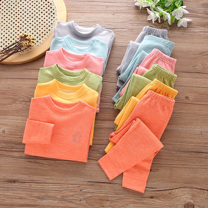 Bộ Đồ Lót Dài Tay 90-180CM Không Đường May Giữ Ấm Bụng Cho Bé Vào Mùa Thu Đông