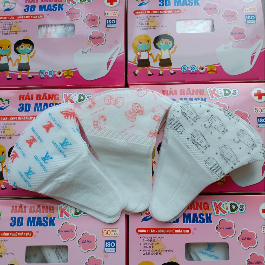 Khẩu trang trẻ em - Hộp 50 chiếc - nhiều màu sắc hàng chính hãng công ty đầy đủ giấy tờ kiểm nghiệm | BigBuy360 - bigbuy360.vn