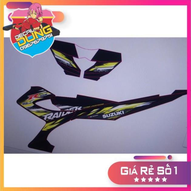 Tem xe dan xe Raider xăng cơ vàng đen