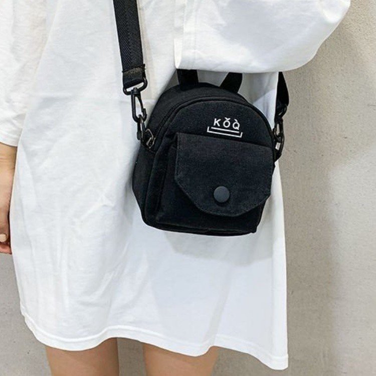 Túi đeo chéo mini dễ thương Túi vải Ulzzang Hàn Quốc ( Túi KOQ)