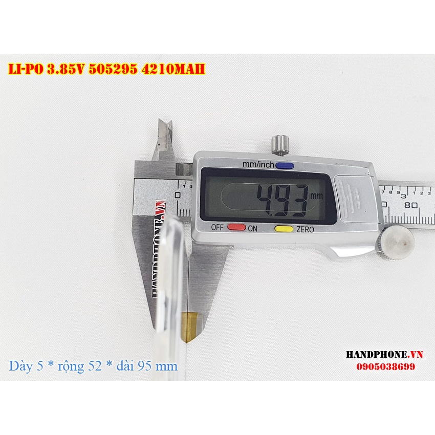Pin Li-Po 3.85V 4210mAh 505295 (Lithium Polymer) cho Điện Thoại, Bàn Phím Bluetooth, Cửa Vân Tay, Camera Hành Trình