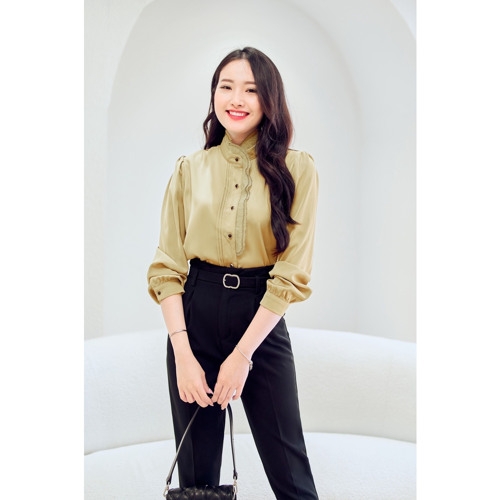 Quần tây baggi công sở hai nút chéo LOLEM QB0080