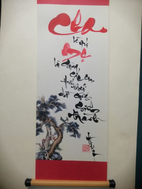 Tranh thư Pháp về CHA MẸ nhiều mẫu