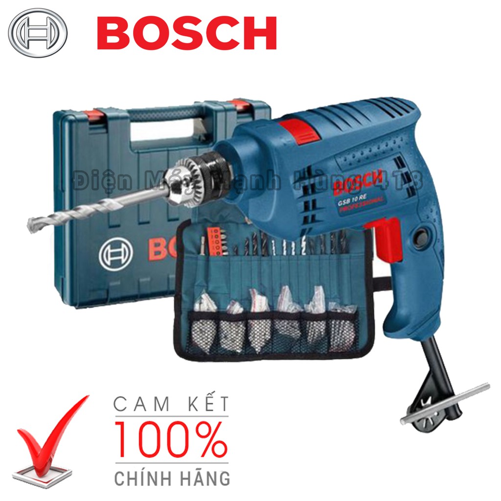 BỘ MÁY KHOAN 100 CHI TIẾT BOSCH GSB 10RE SET (Valy nhựa, bộ mũi khoan + đầu vít) Chưa Có Đánh Giá