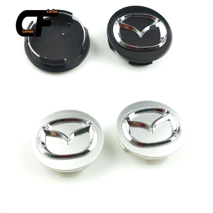 Logo Wheel Cover, Bánh xe Lazang Mazda Đường kính 57mm Mad57: Đen và Bạc 1