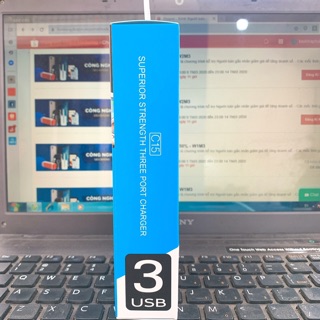 Cóc Sạc 3 cổng USB chính hãng Hoco C15
