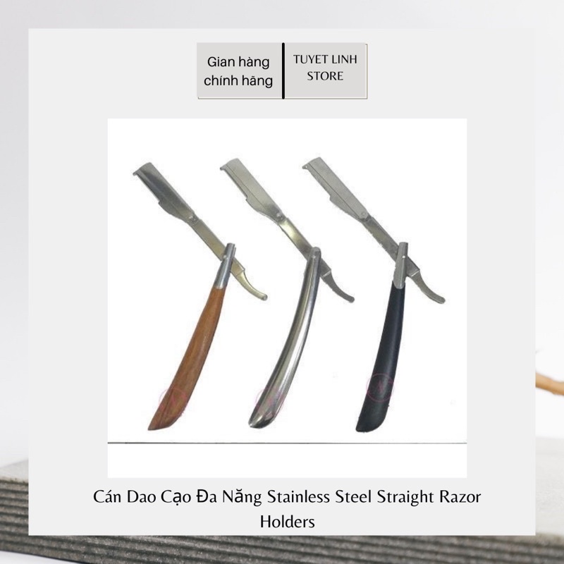 Cán Dao Cạo Đa Năng Inox Cao Cấp Folding Shaving Knife Holder , Shaving Barber Tool Hair Razor & Blades Stainless Steel