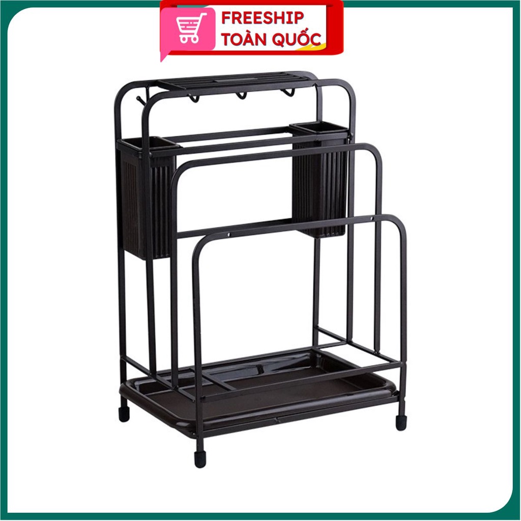 PVN31881 Kệ gia vị cao cấp đủ giỏ đựng đũa thìa, dao thớt chất liệu thép cao cấp không gỉ sơn tĩnh điện T2 .