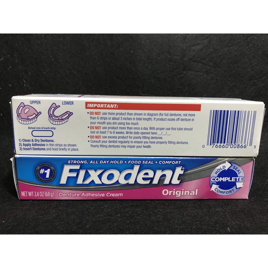 Keo dán hàm giả Fixodent 68g USA