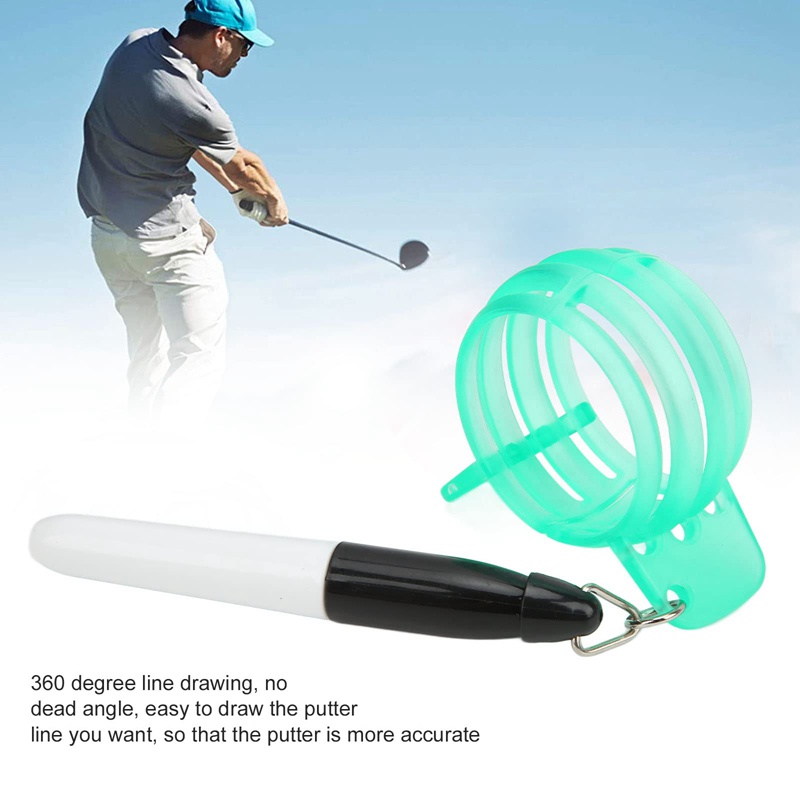 Dụng Cụ Đánh Dấu Bóng Golf Hình Tròn Xoay 360 Độ Chuyên Dùng° Dụng Cụ Đánh Dấu Vị Trí Bóng Golf Kèm Bút Đánh Dấu