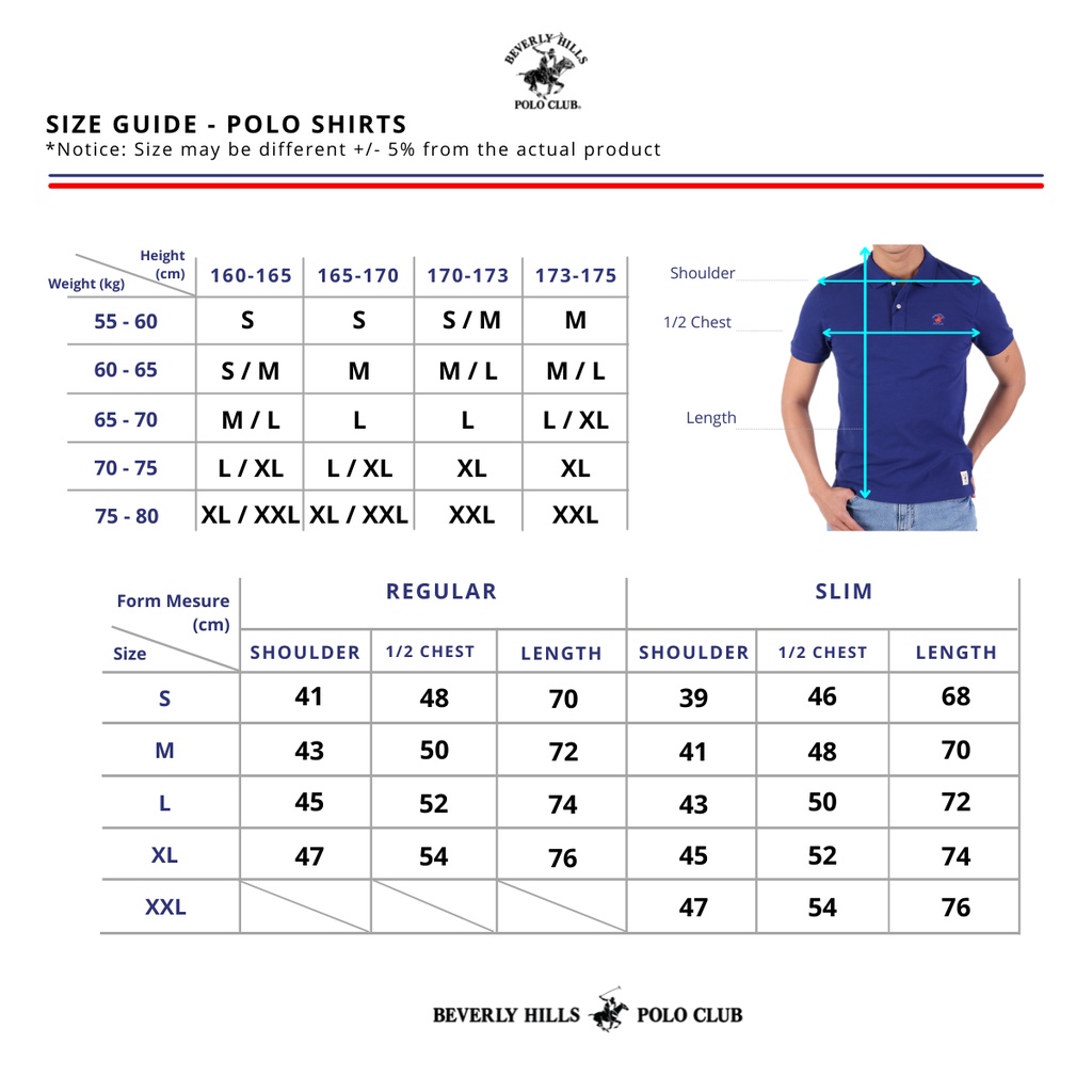 Beverly Hills Polo Club - Áo polo Ngắn tay Nam Classic Cotton Xanh dương 10 BE10-BHPC MAPN0031