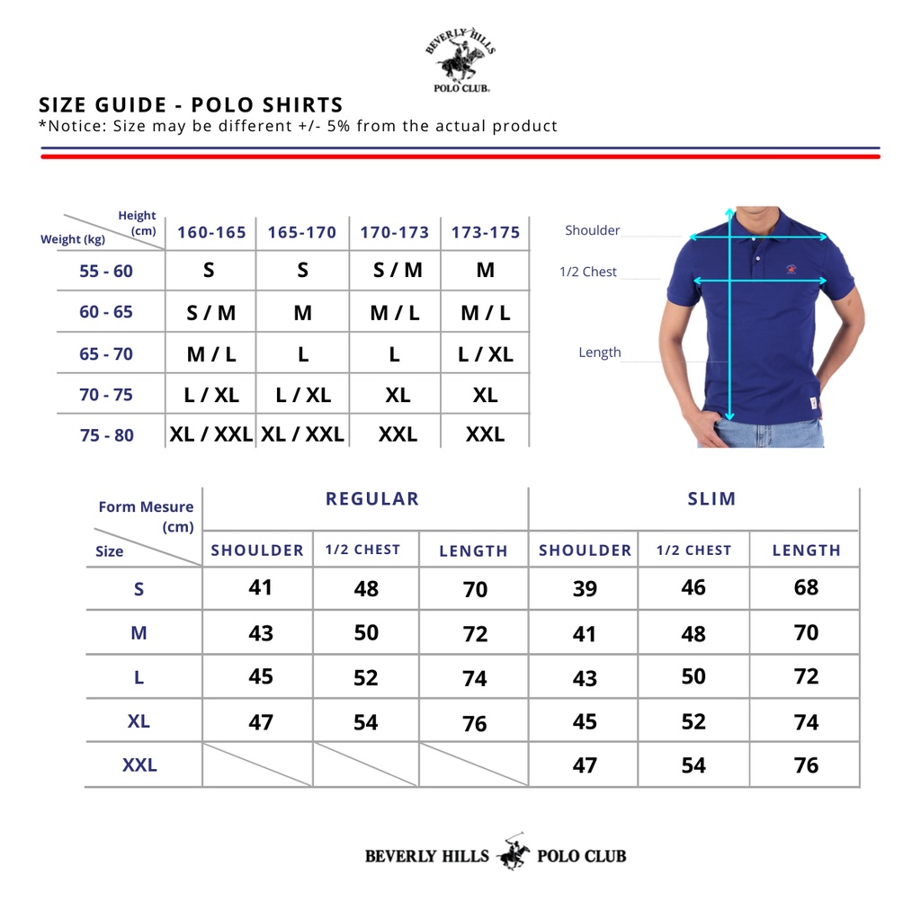 Beverly Hills Polo Club - Áo polo Ngắn tay Nam Slimfit Kem melange MIC- BHPC PMSSS20TL068