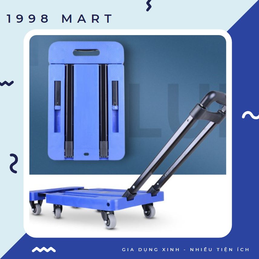 Sẵn Hàng - Xe kéo hàng, xe đẩy hàng gấp gọn - Khung thép chịu tải 200kg - Nhỏ gọn, chịu tải lớn, dễ vận chuyển SPTN