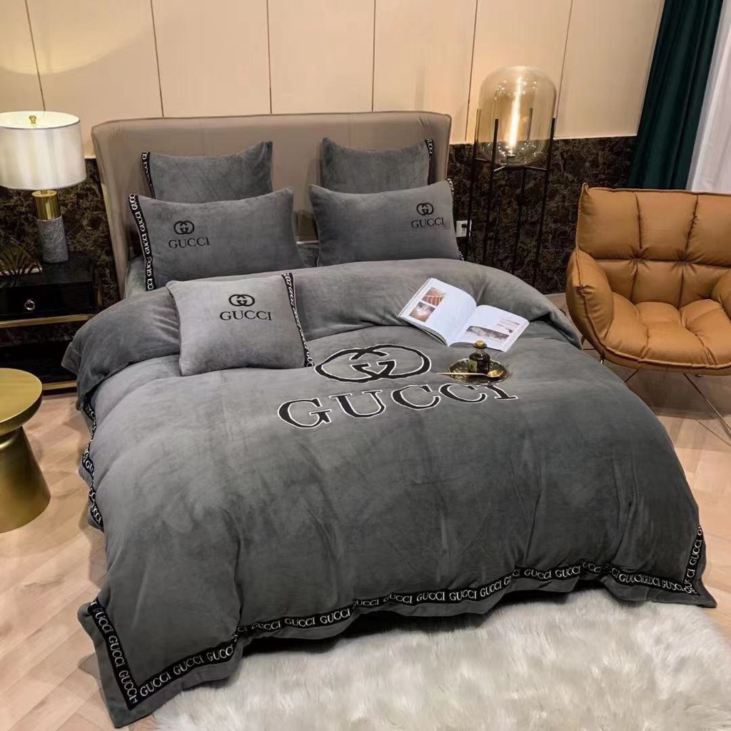 Set nỉ nhung thêu thương hiệu cao cấp 6 món