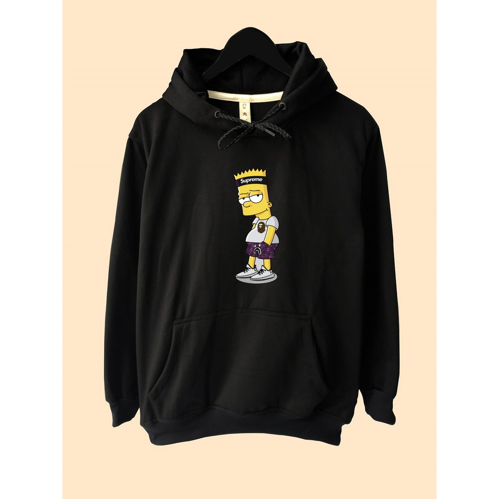 Áo Hoodie In Chữ Supreme Bart Simpson Thời Trang Cao Cấp