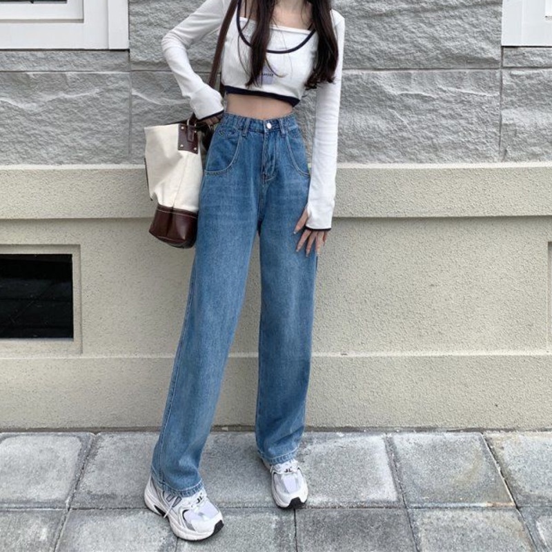 Quần Denim Ống Rộng Phong Cách Retro 165824 Quần ỐNg RộNg Lưng Cao ThờI Trang Cho Nam
