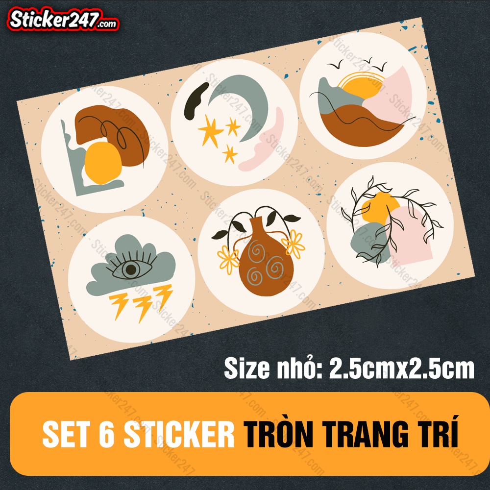 Sticker ghi chú họa tiết dễ thương 🌈Freeship Decal dùng trang trí sổ tay, tập vở, nhật ký Bullet Journal