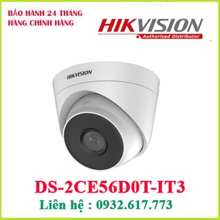 Camera hd-tvi dome hồng ngoại 2.0 megapixel hikvision ds-2ce56d0t-it3